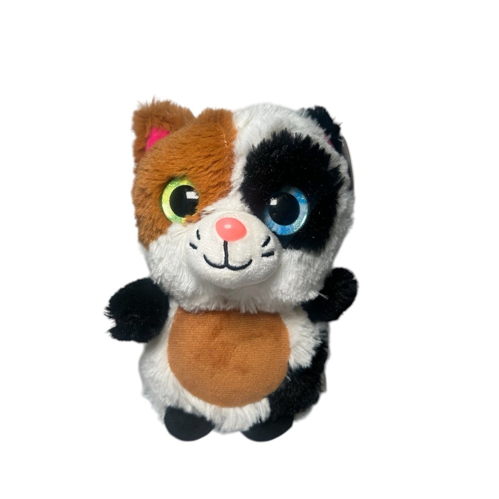 Rhode Island Novelty 10" Plump Pal Calico Cat Plush Toy  Green Blue Eyes